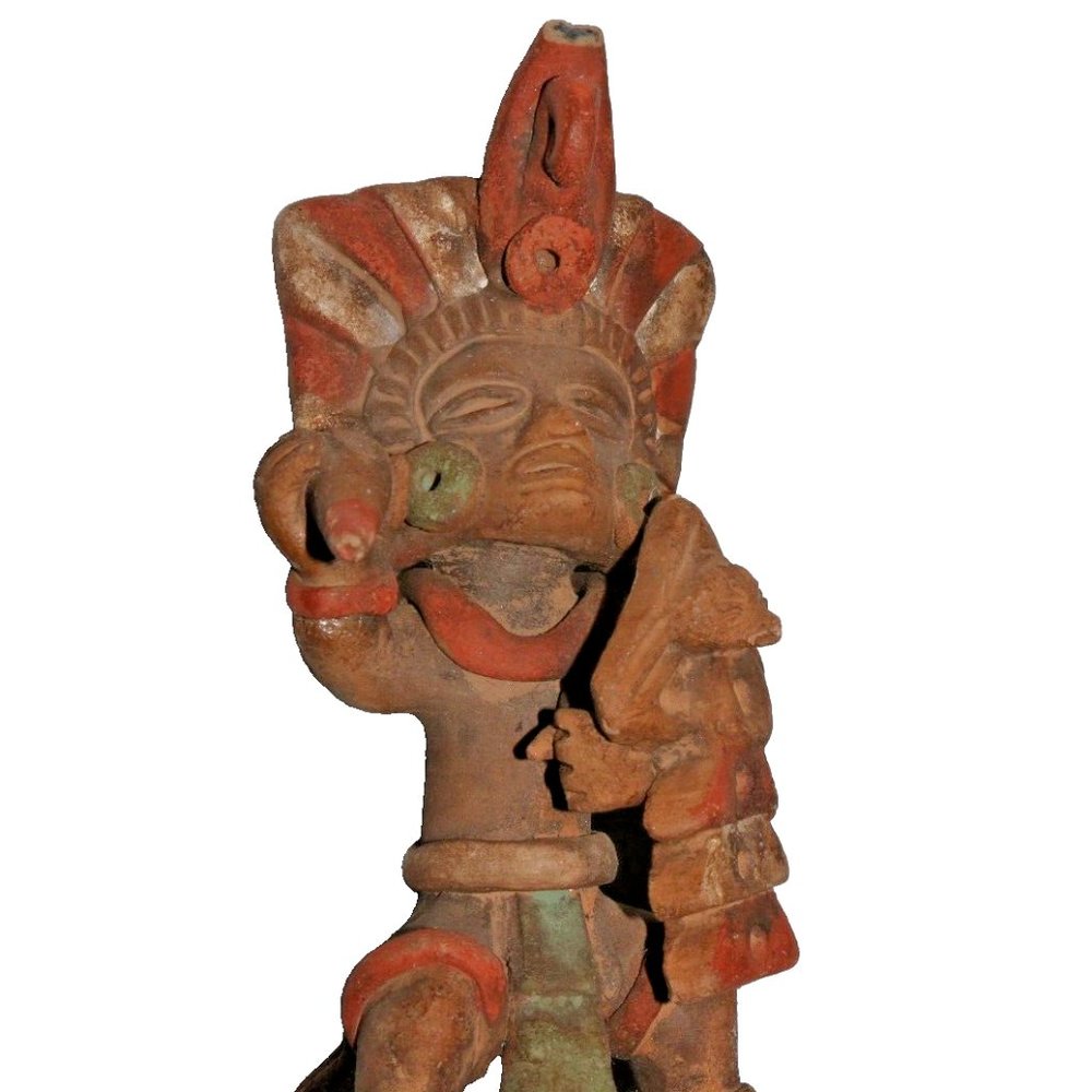 Vintage Mexicana / Mayan figure multi-color warrior figure cultural ethnic ◆|◆